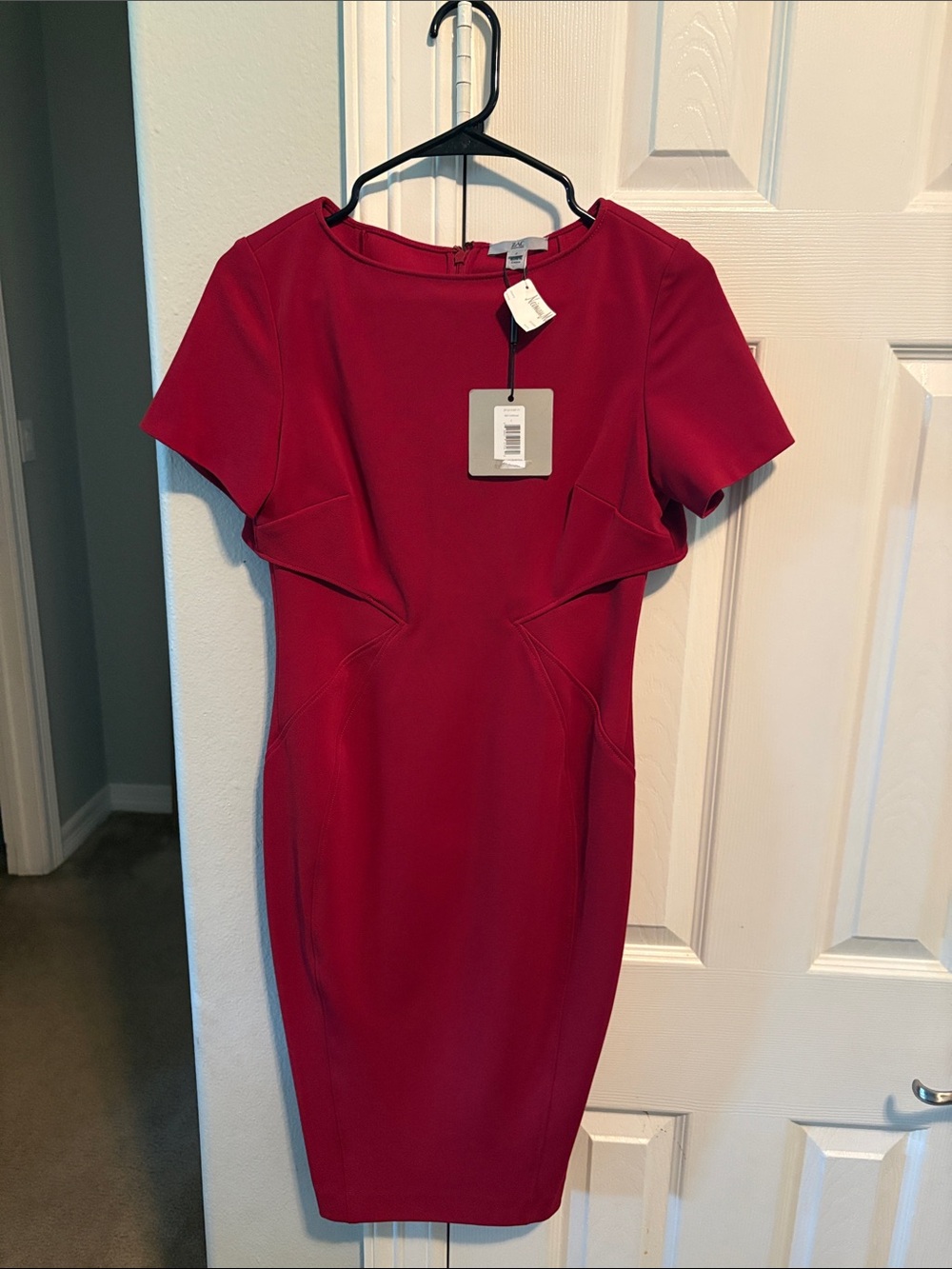 ZAC Zac Posen Raspberry Red Midi Sheath Dress